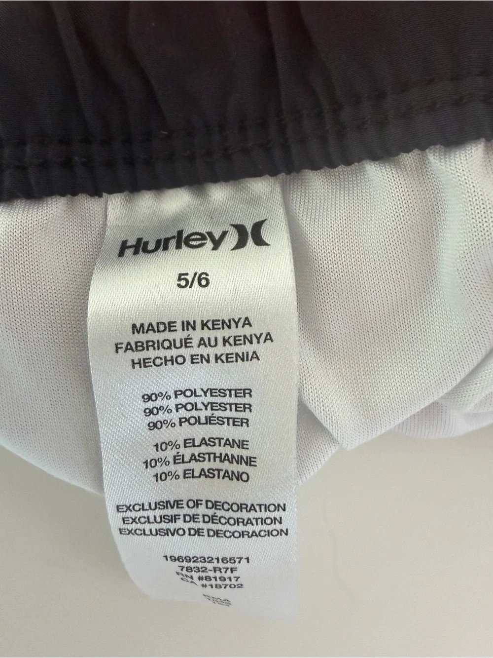 Hurley Red Swim Shorts with Black Waistband and Pocket